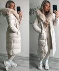 Galina – giacca invernale beige con pelliccia sintetica