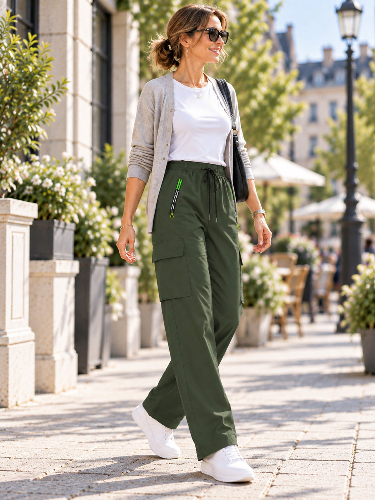 Pantaloni cargo vintage da donna con tasche – vestibilità ampia, traspiranti, vita regolabile ✨
