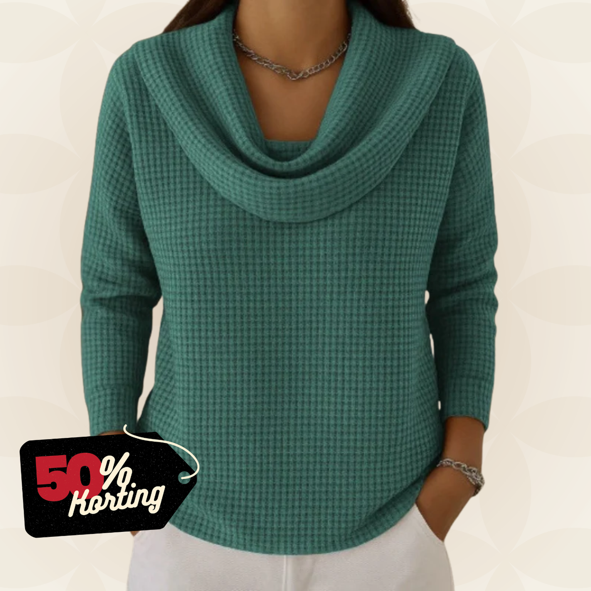 Lindsay – Maglione caldo con un elegante scollo a cascata