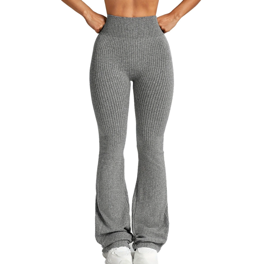 Remi leggings svasati a costine a vita alta - foto 5