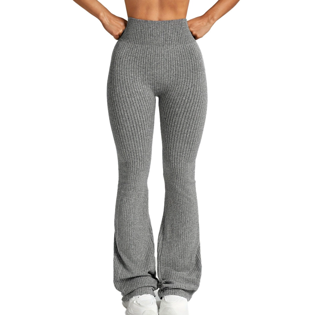 Remi leggings svasati a costine a vita alta - foto 5