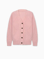 Cardigan Casual a Maglia Cable Colorato per Donne