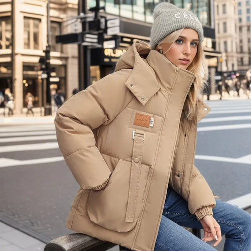 CityStyle - Cappotto invernale imbottito oversize con cappuccio da donna
