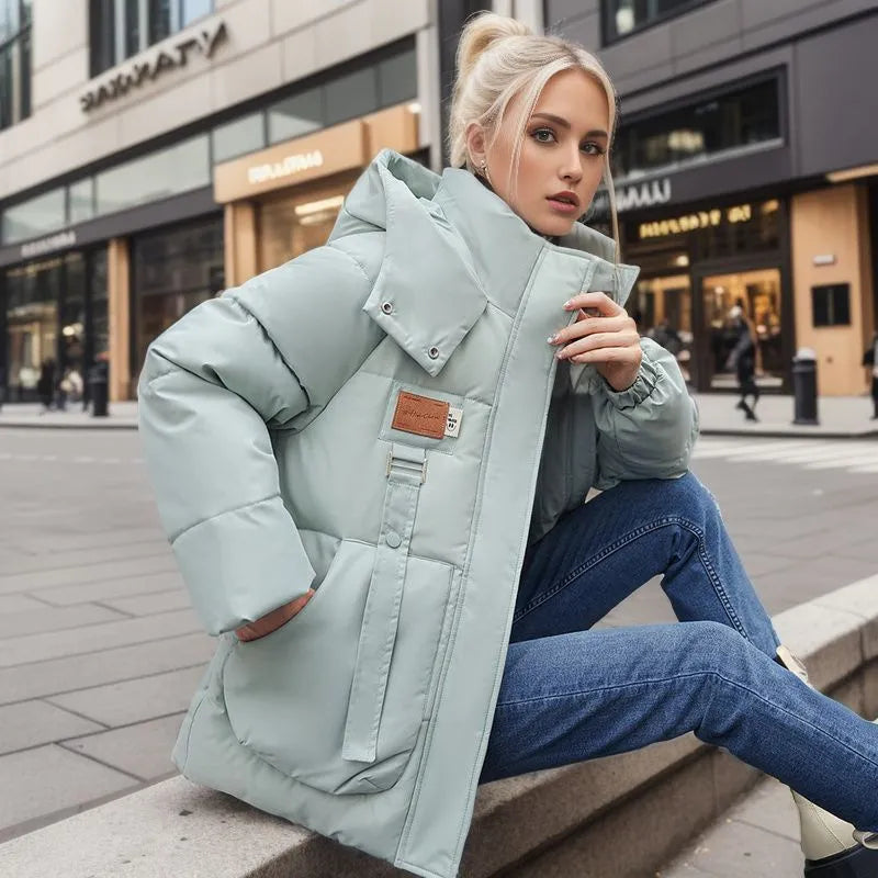 CityStyle - Cappotto invernale imbottito oversize con cappuccio da donna