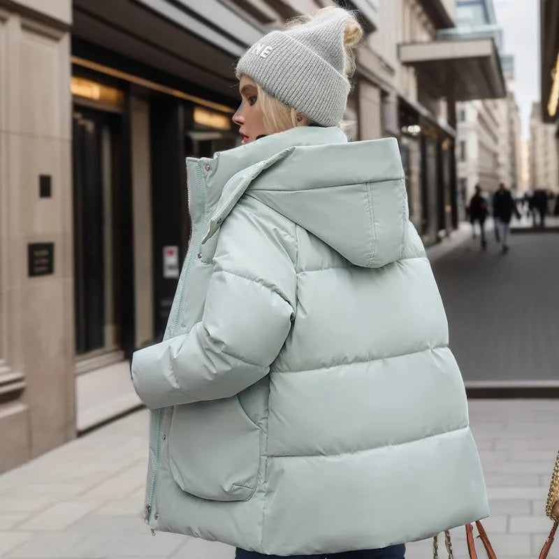 CityStyle - Cappotto invernale imbottito oversize con cappuccio da donna