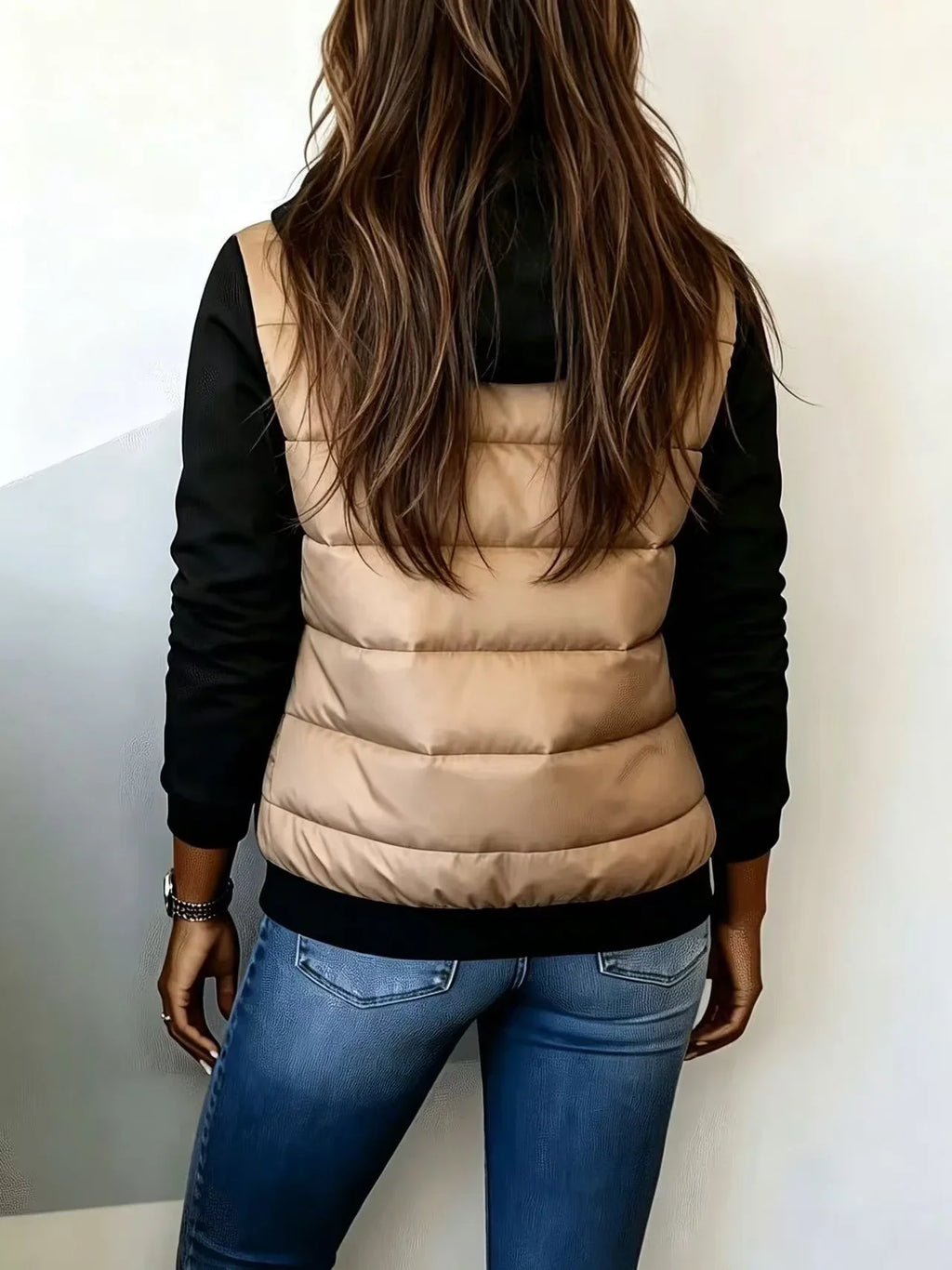 Sabrina – giacca imbottita con cappuccio color-block