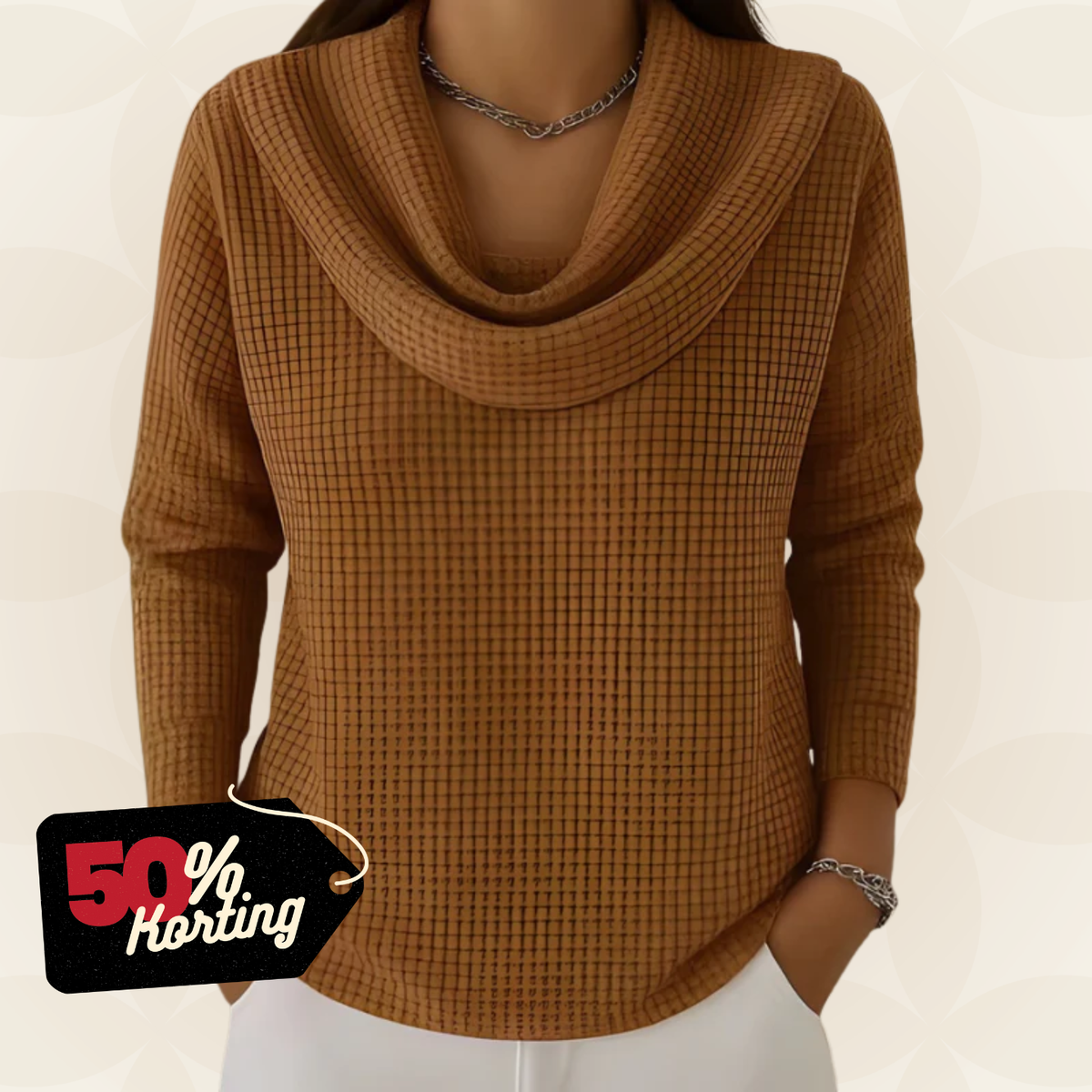 Lindsay – Maglione caldo con un elegante scollo a cascata