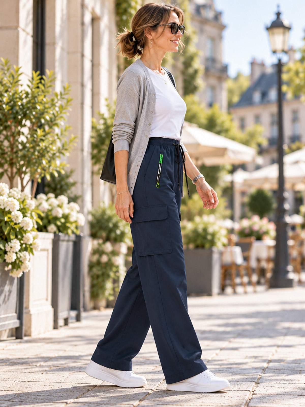 Pantaloni cargo vintage da donna con tasche – vestibilità ampia, traspiranti, vita regolabile ✨