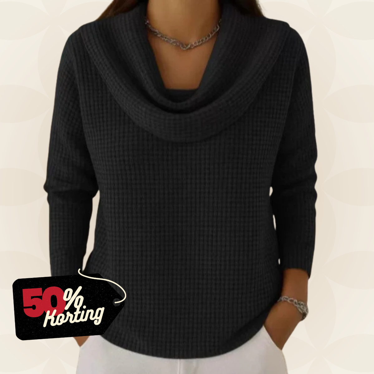 Lindsay – Maglione caldo con un elegante scollo a cascata