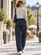 Pantaloni cargo vintage da donna con tasche – vestibilità ampia, traspiranti, vita regolabile ✨