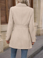 Trench autunnale da donna con cintura, modello sciancrato, per la mezza stagione