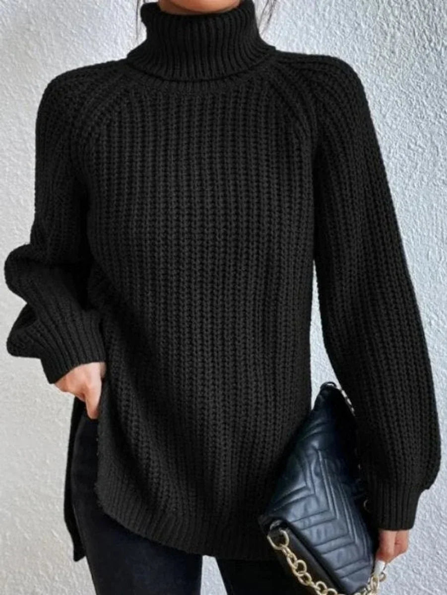 Amelie - Maglione oversize a collo alto nero