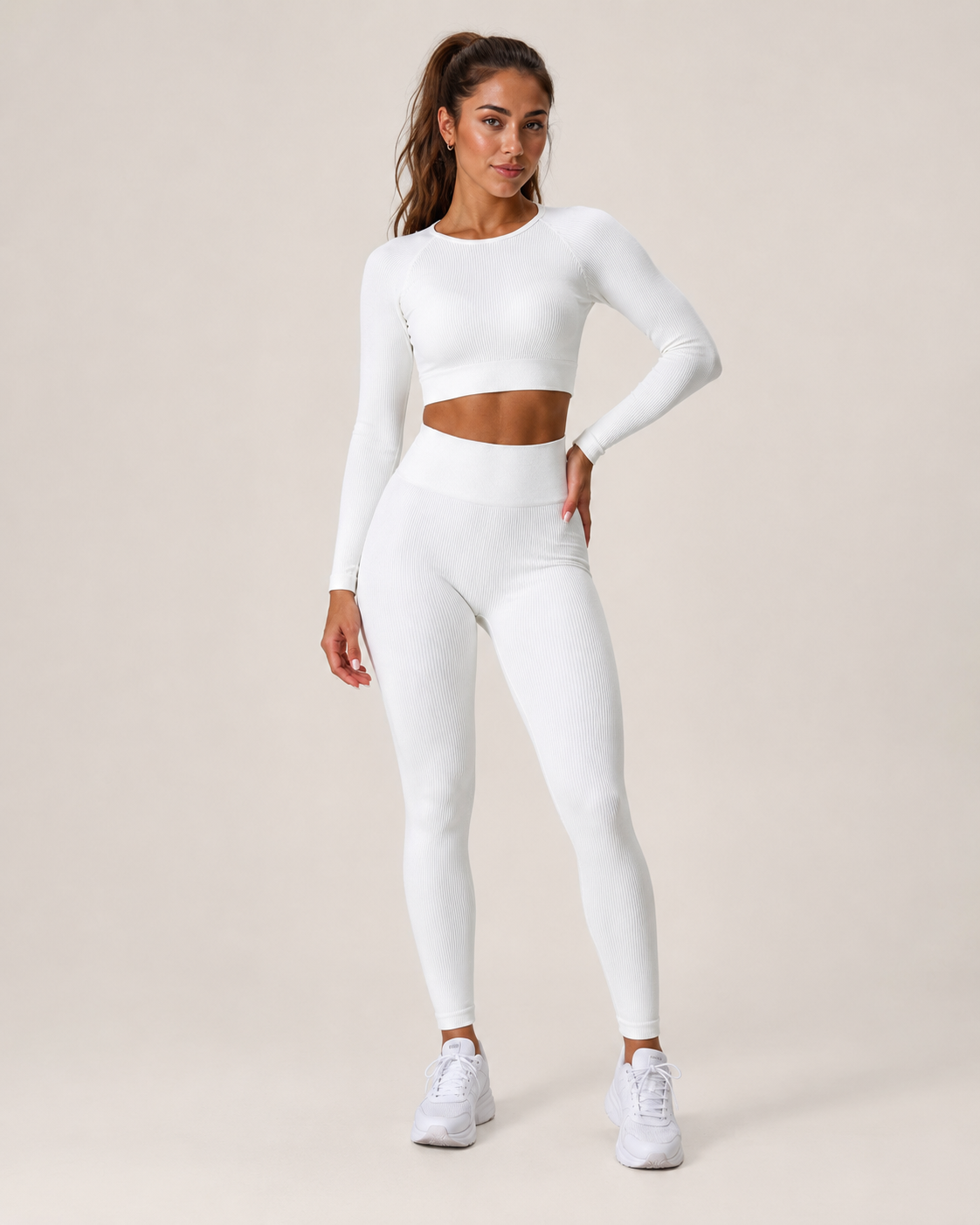 Set da yoga senza cuciture con top corto e leggings da donna – Keona