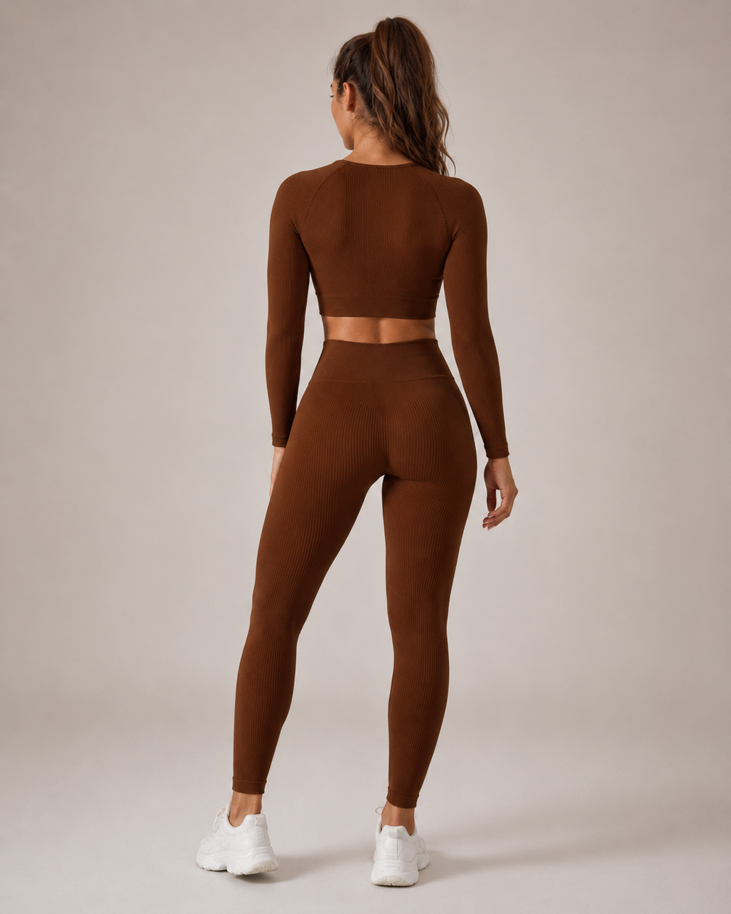 Set da yoga senza cuciture con top corto e leggings da donna – Keona