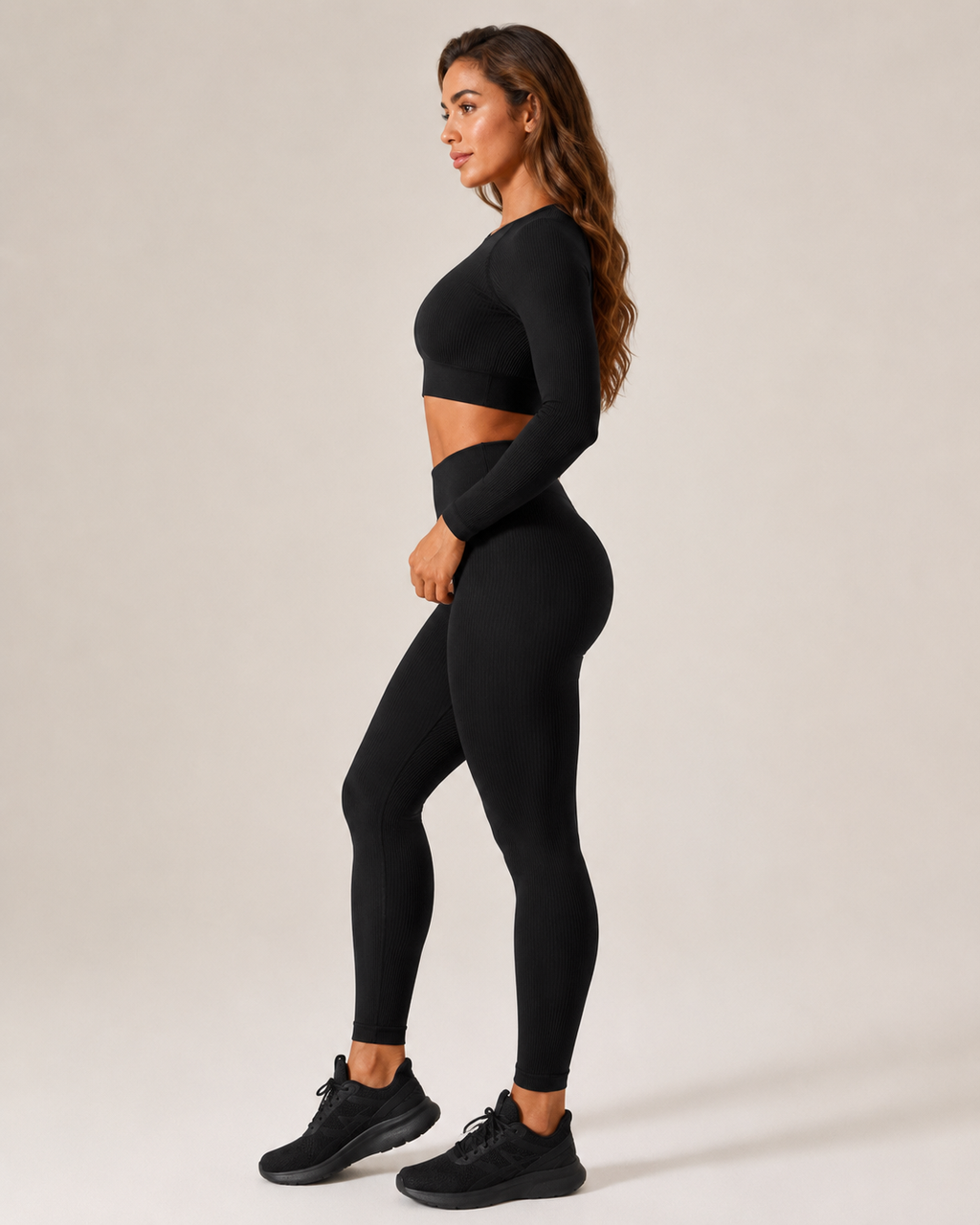 Set da yoga senza cuciture con top corto e leggings da donna – Keona