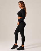 Set da yoga senza cuciture con top corto e leggings da donna – Keona