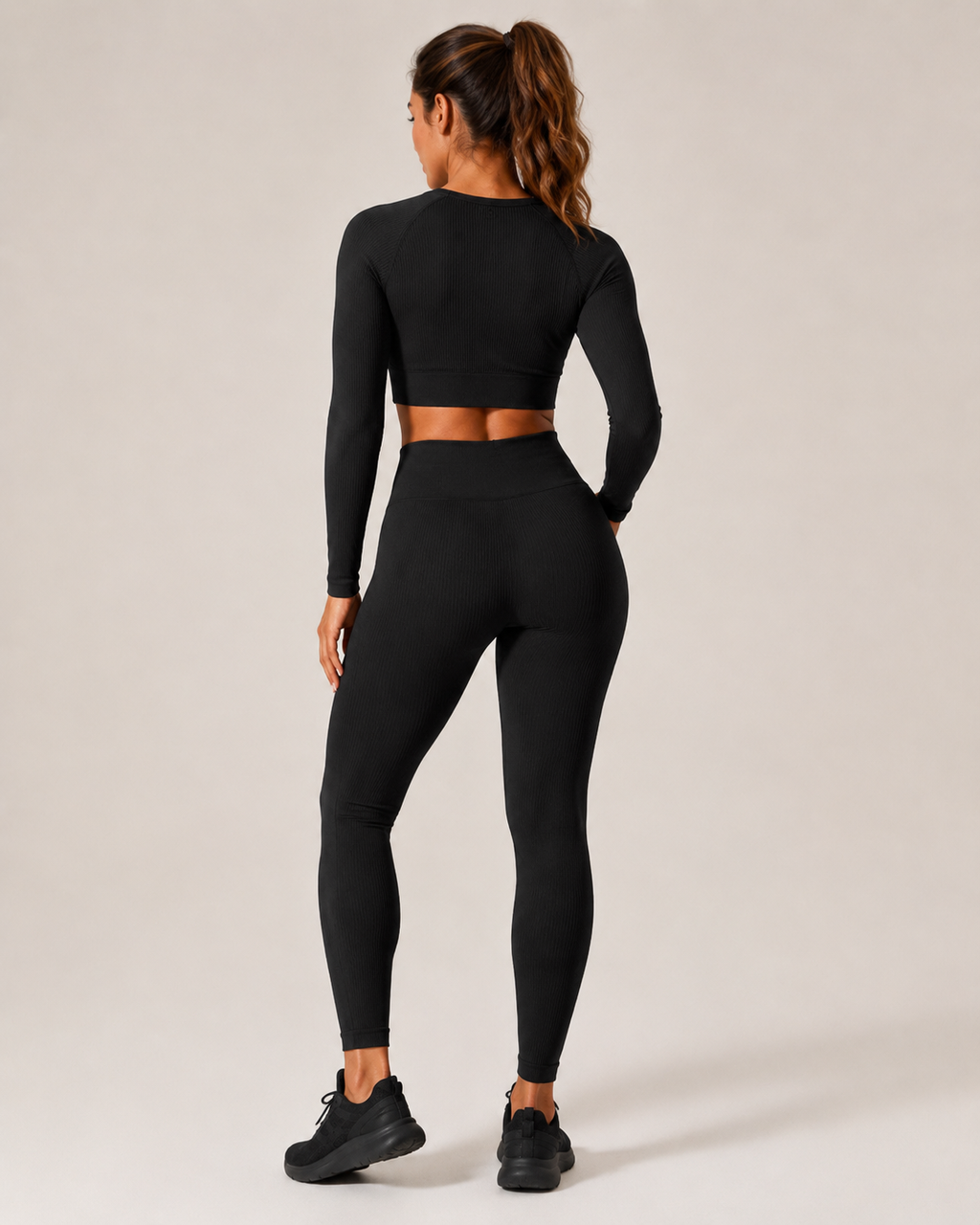 Set da yoga senza cuciture con top corto e leggings da donna – Keona