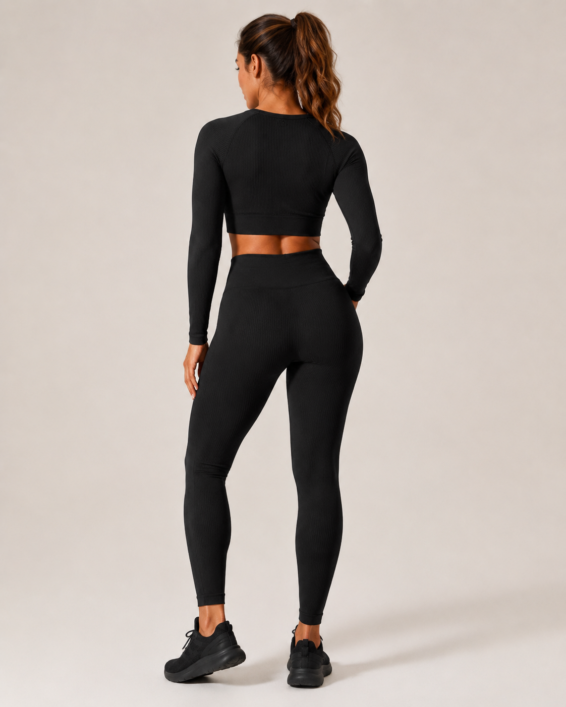 Set da yoga senza cuciture con top corto e leggings da donna – Keona