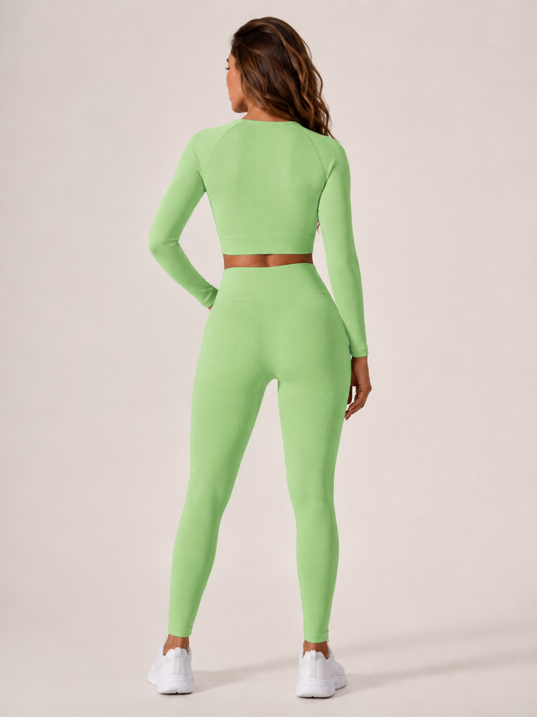 Set da yoga senza cuciture con top corto e leggings da donna – Keona