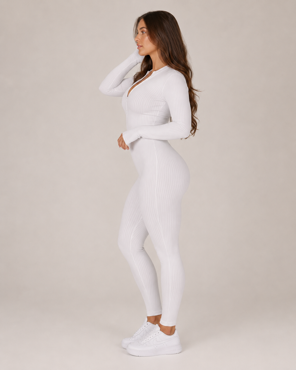 Tuta sportiva senza cuciture con cerniera da donna – Kalia