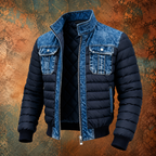 Giacca di jeans imbottita classica da uomo