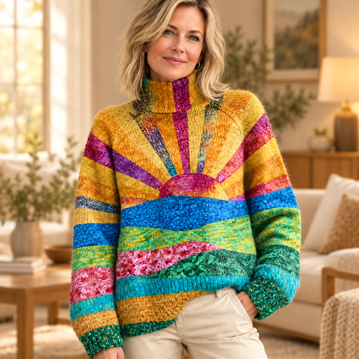 Odelia™ | Maglione a collo alto colorato