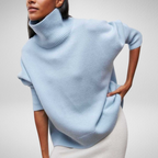 Linnea - Maglione oversize a collo alto azzurro