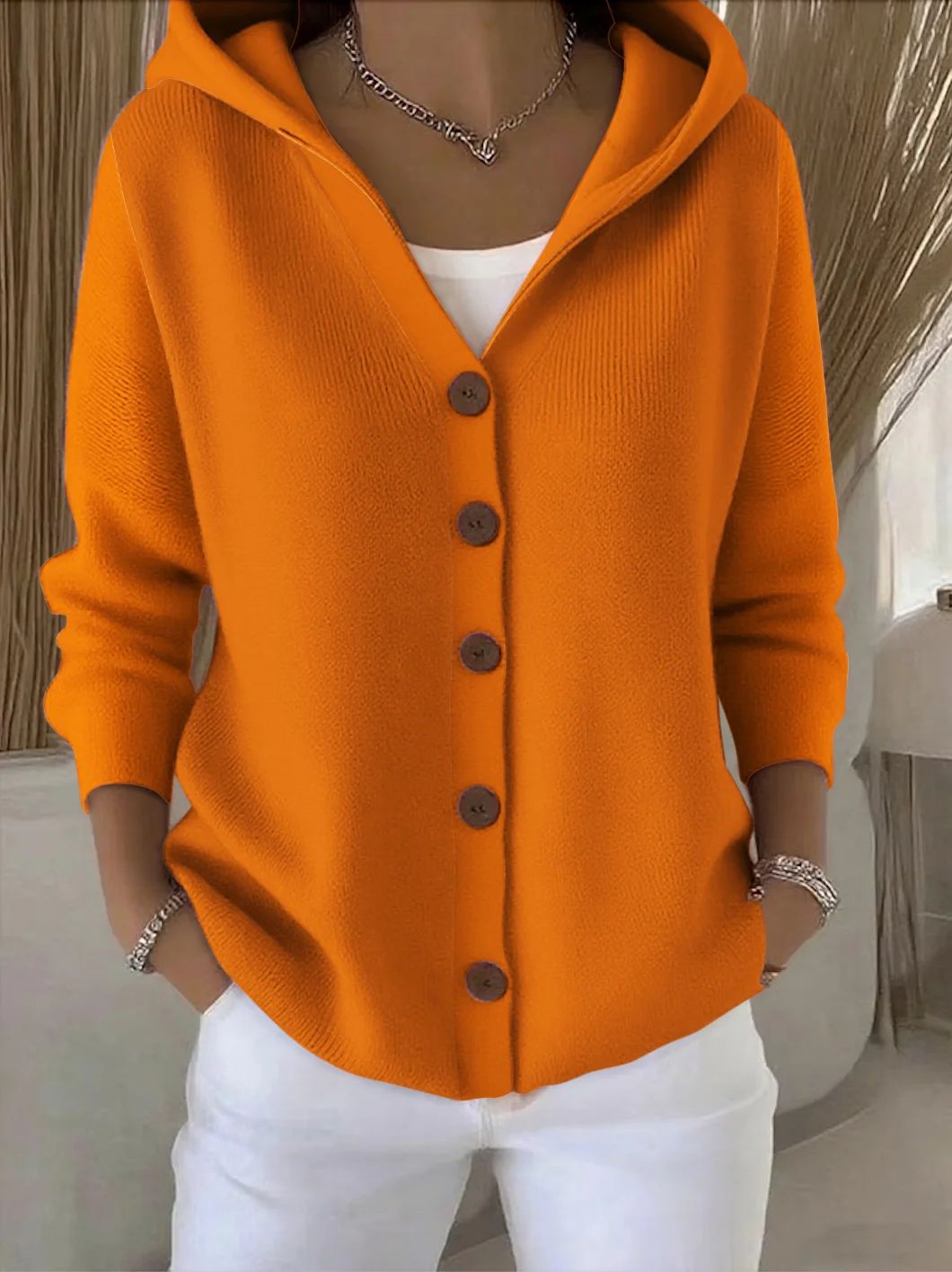 Rocío | Giacca lavorata a maglia con cappuccio