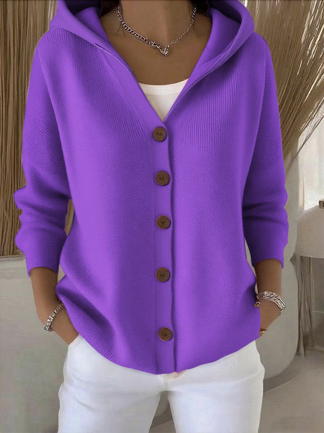 Rocío | Giacca lavorata a maglia con cappuccio