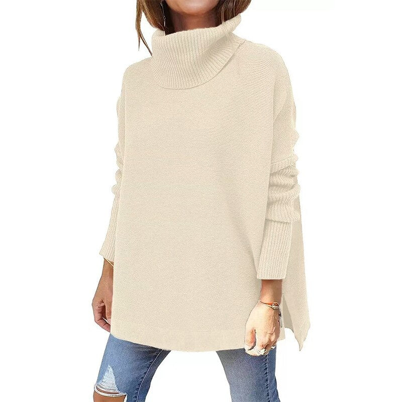 Jessica - Maglione morbido a collo alto beige