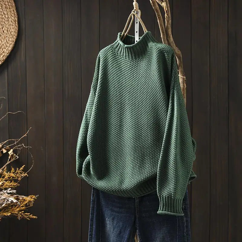 Ruth - Maglione morbido a lupetto verde bosco