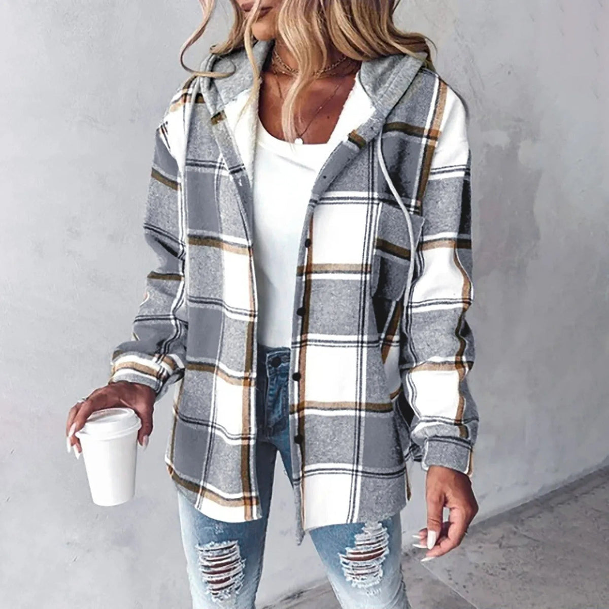 Ubalda - Camicia-giacca foderata con cappuccio