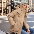 CityStyle - Cappotto invernale imbottito oversize con cappuccio da donna