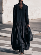 Celinne – abito lungo oversize con collo alto