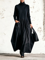 Celinne – abito lungo oversize con collo alto