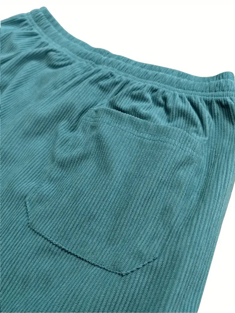Pantaloni jogger da donna in velluto a coste – Vestibilità morbida con elastico in vita