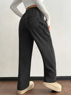 Pantaloni jogger da donna in velluto a coste – Vestibilità morbida con elastico in vita