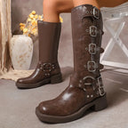 Stivaletti da moto da donna alti in stile britannico - Freedom Boots