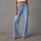 Celeste – pantaloni in denim a gamba larga