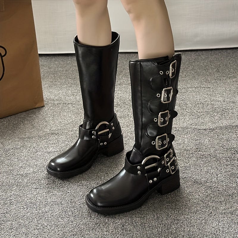 Stivaletti da moto da donna alti in stile britannico - Freedom Boots