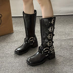 Stivaletti da moto da donna alti in stile britannico - Freedom Boots
