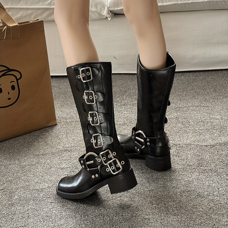 Stivaletti da moto da donna alti in stile britannico - Freedom Boots