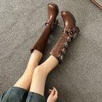 Stivaletti da moto da donna alti in stile britannico - Freedom Boots