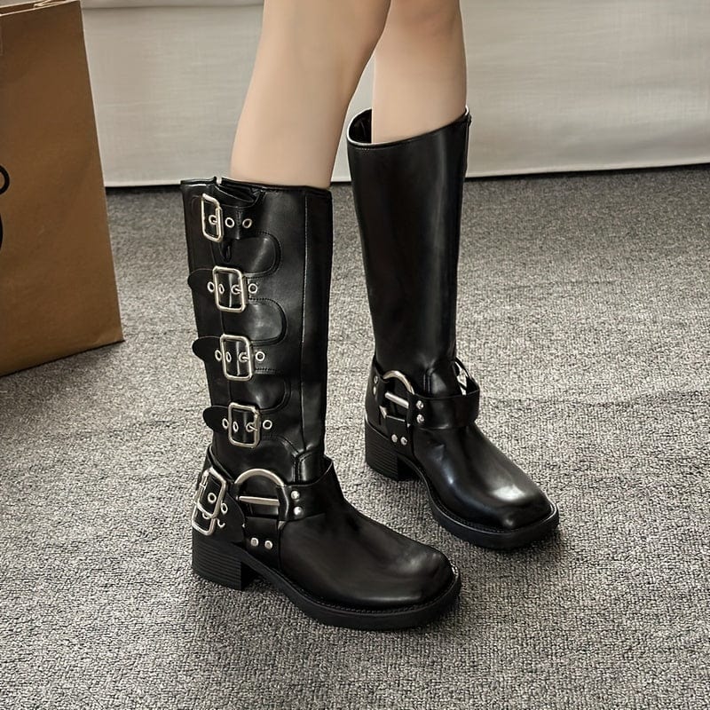 Stivaletti da moto da donna alti in stile britannico - Freedom Boots