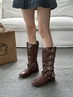Stivaletti da moto da donna alti in stile britannico - Freedom Boots