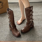 Stivaletti da moto da donna alti in stile britannico - Freedom Boots