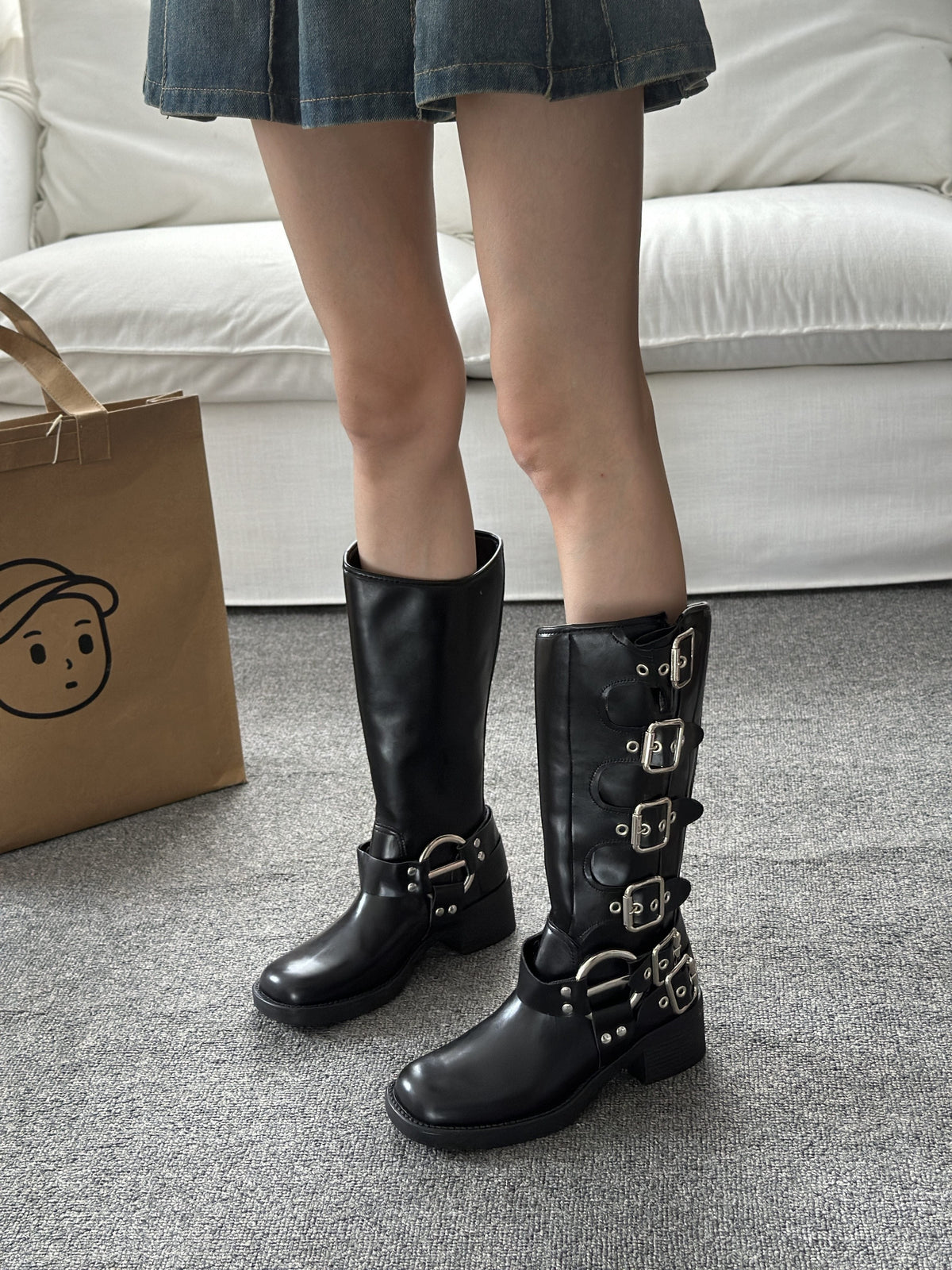 Stivaletti da moto da donna alti in stile britannico - Freedom Boots