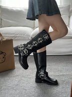 Stivaletti da moto da donna alti in stile britannico - Freedom Boots