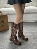 Stivaletti da moto da donna alti in stile britannico - Freedom Boots