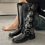 Stivaletti da moto da donna alti in stile britannico - Freedom Boots